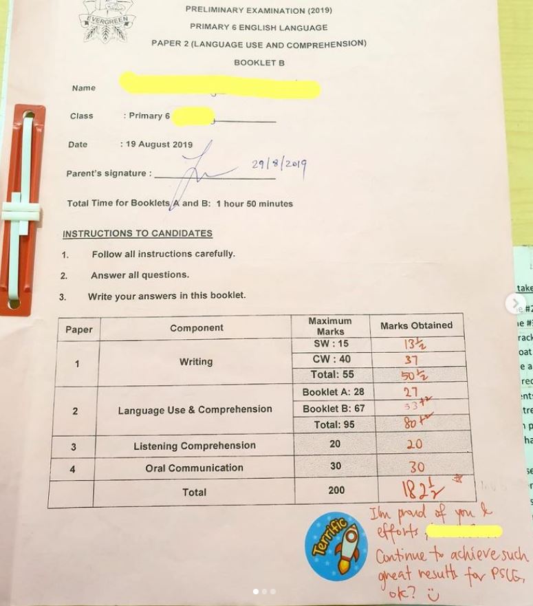 Congratulations to our P6 student for scoring 91% in her overall English Prelim exams! Her hard work has paid off and we’re proud of her achievement. 😊👏🏼👏🏼